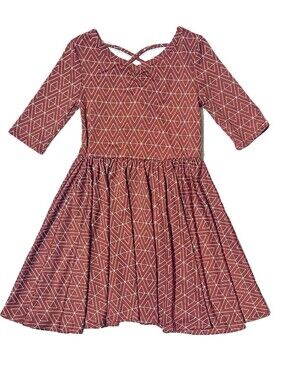 Dot Dot Smile Girls Dress Size 3T 4T Rust Diamond Ballerina Fall